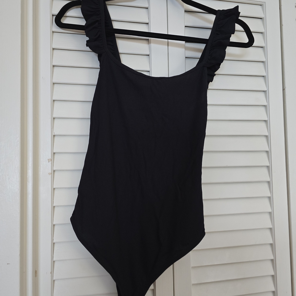 Zara Elegant Black Textured Swimsuit